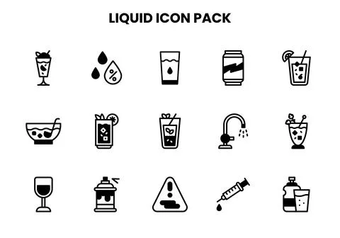 Liquid DuoTone Design Icons Pack Stock Illustration