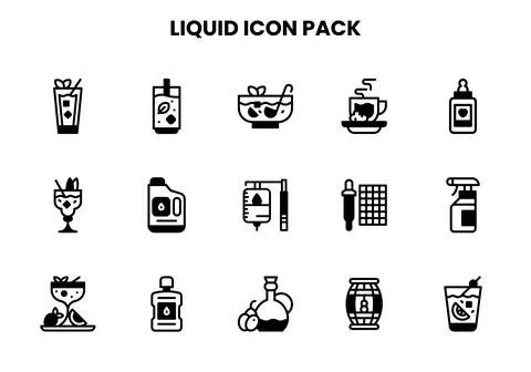 Liquid DuoTone Scalable Icons Pack Stock Illustration