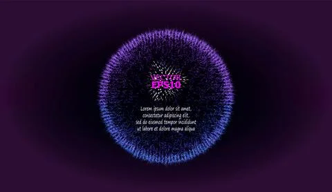 Liquid dynamic flow of swirling luminous particles with a luminous frame of b Stock Illustration