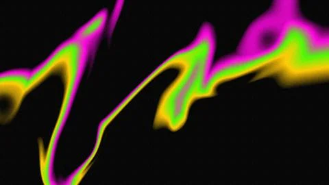 Liquid dynamic fluorescent energy flow purple green yellow colors noise grainy Stock Illustration