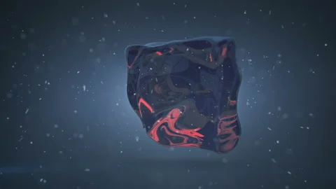 Liquid dynamic shape is vibrating seamless loop 3D render animation Stockbeeldmateriaal 161694806