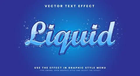 Liquid editable text effect Template Stock Illustration