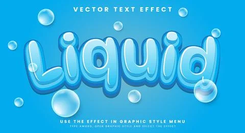 Liquid editable text effect Template Stock Illustration