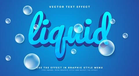 Liquid editable text effect template Stock Illustration