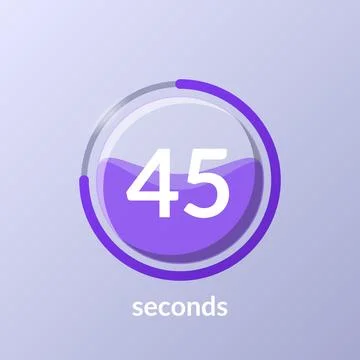 Liquid effect translucent circular countdown seconds Illustrazione stock