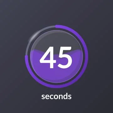 Liquid effect translucent countdown timer on dark background Stock Illustration