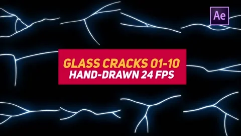 Liquid Elements 3 Glass Cracks 01-10 Stock After Effects