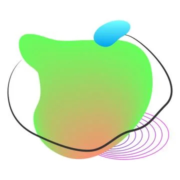 Liquid elements, mixed color plastic shapes or various organic bubbles for mo Stockillustratie