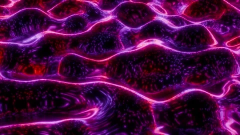 Liquid energy background with smooth glowing waves illuminated by neon lights 動画素材 337046218