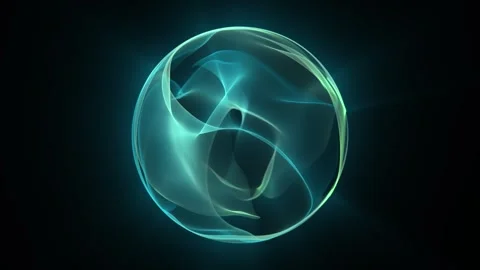Liquid energy sphere with smooth waves slowly floating inside Vídeos de archivo 279151534