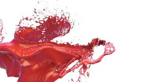 Liquid explosion into one splash 3d illustration Stock Illustration