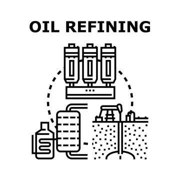Liquid extraction and refining industry processing concept Stock Illustration