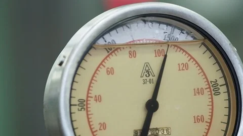Liquid filled pressure guage or dial Stock Footage 102396864