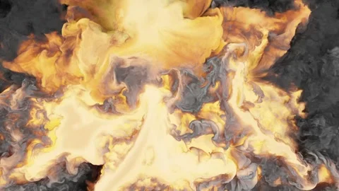 Liquid fire. Playful fire shapes on a black background. Movie visualization. Vidéo 304109824
