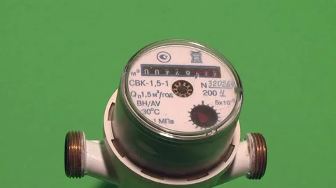 Liquid flow meter on a green background Video stock 978879