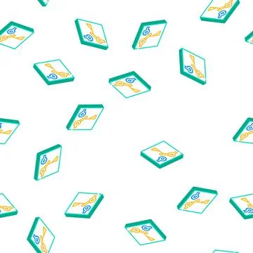 Liquid flow switch mechanism isometric icon seamless pattern Stock Illustration