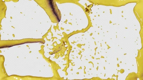 Liquid flows and moves, merges and turns into splashes Video stock 280845567
