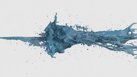 Liquid flows and moves, merges and turns into splashes Stock Footage 308959825