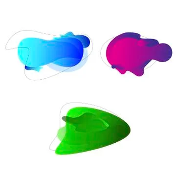 Liquid fluid abstract shape, bio form amoeba color Stock Illustration