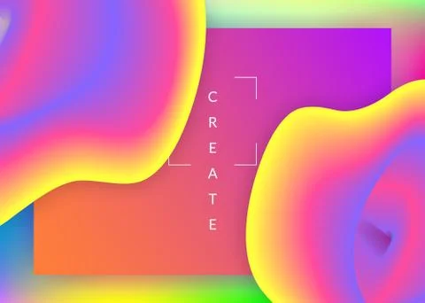 Liquid fluid with dynamic elements and shapes. Landing page. Stock Illustration