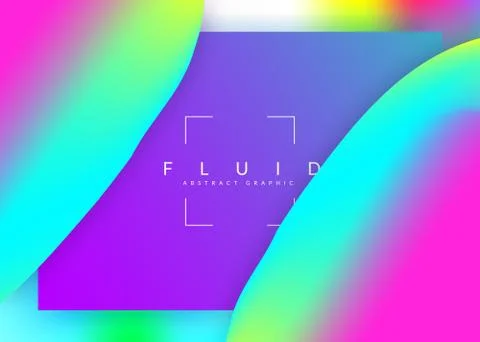 Liquid fluid with dynamic elements and shapes. Landing page. Stock Illustration