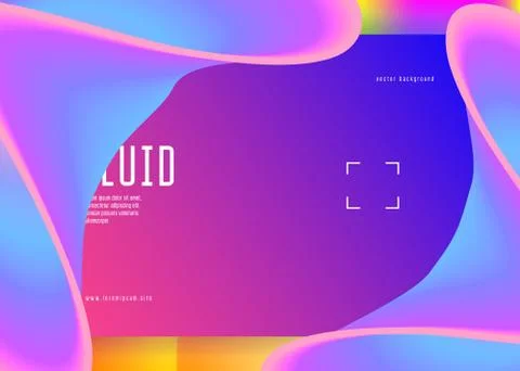 Liquid fluid with dynamic elements and shapes. Landing page. Stockillustratie