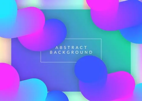 Liquid fluid with dynamic elements and shapes. Landing page. Stock Illustration