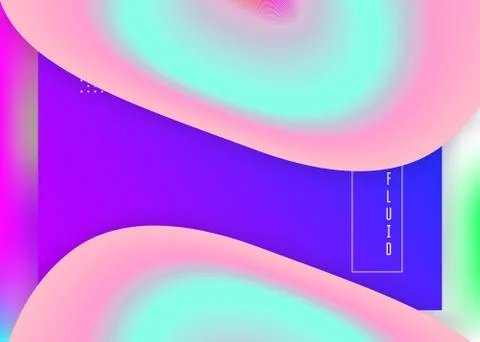 Liquid fluid with dynamic elements and shapes. Landing page. Stock Illustration