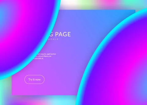 Liquid fluid with dynamic elements and shapes. Landing page. Stock Illustration