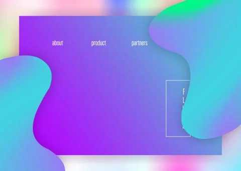 Liquid fluid with dynamic elements and shapes. Landing page. Stockillustratie
