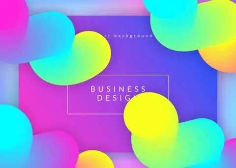 Liquid fluid with dynamic elements and shapes. Landing page. Stockillustratie