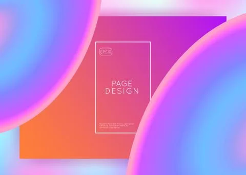 Liquid fluid with dynamic elements and shapes. Landing page. Illustrazione stock