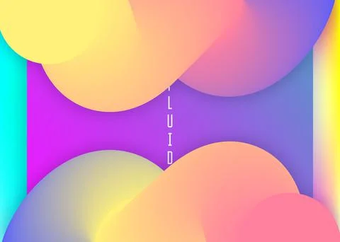 Liquid fluid with dynamic elements and shapes. Landing page. Stockillustratie