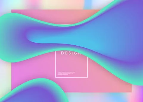 Liquid fluid with dynamic elements and shapes. Landing page. Stockillustratie