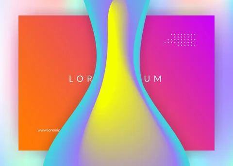 Liquid fluid with dynamic elements and shapes. Landing page. Stockillustratie