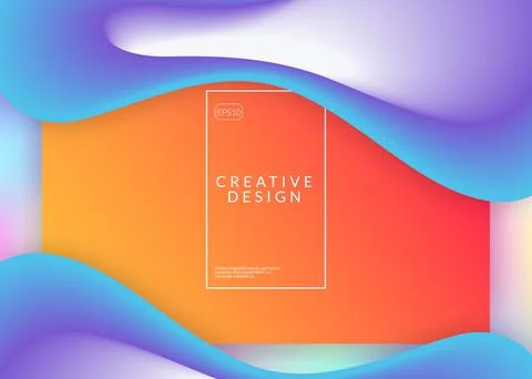 Liquid fluid with dynamic elements and shapes. Landing page. Stock Illustration