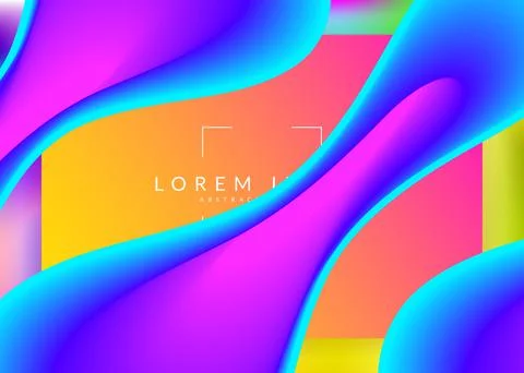Liquid fluid with dynamic elements and shapes. Landing page. Stock Illustration