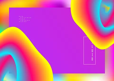 Liquid fluid with dynamic elements and shapes. Landing page. Stock Illustration