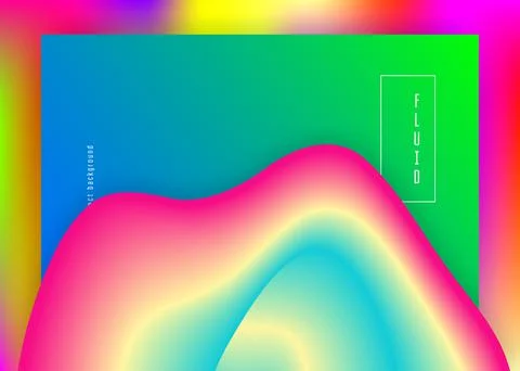 Liquid fluid with dynamic elements and shapes. Landing page. Stock Illustration