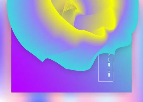 Liquid fluid with dynamic elements and shapes. Landing page. イラスト素材