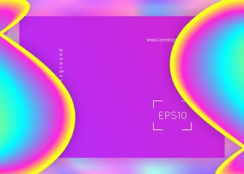 Liquid fluid with dynamic elements and shapes. Landing page. Illustrazione stock