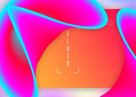 Liquid fluid with dynamic elements and shapes. Landing page. Stock Illustration