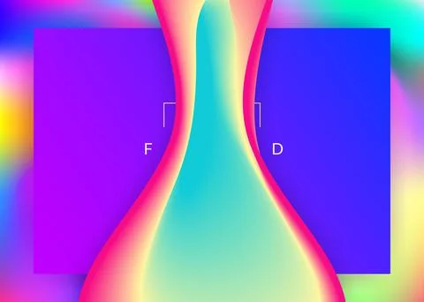 Liquid fluid with dynamic elements and shapes. Landing page. Stockillustratie