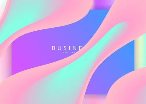 Liquid fluid with dynamic elements and shapes. Landing page. Stockillustratie