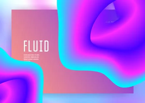 Liquid fluid with dynamic elements and shapes. Landing page. Stockillustratie