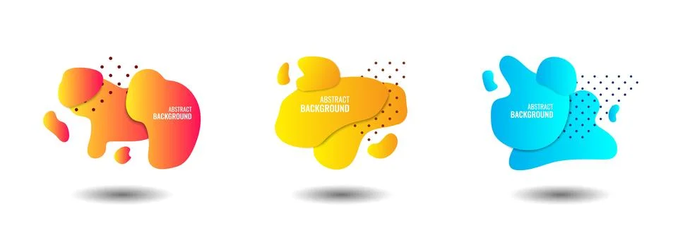 Liquid fluid organic shape gradient color template abstract background Stock Illustration
