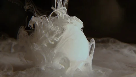 Liquid Fluids White on Black Background Ice Cream Stock Footage 125487637