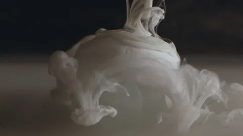 Liquid Fluids White on Black Background Ice Cream Stock Footage 125487670