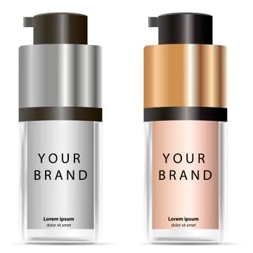 Liquid Foundation container mockup. 3d Vector Stock Illustration