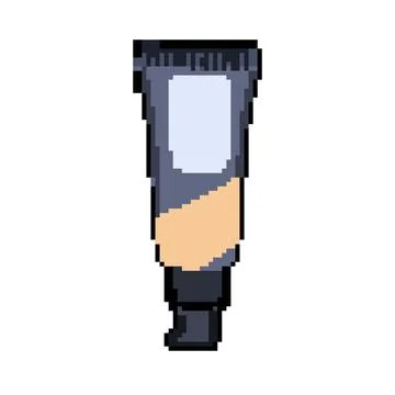 Liquid foundation cream pixel art vector illustration Stock Illustration